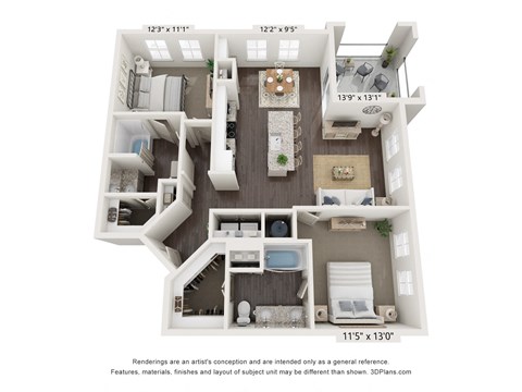 Two bedroom apartment at Jefferson Cove Apartments in Grandprairie, TX